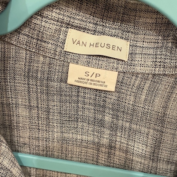 Van Heusen blue and White tweed Shirt - Picture 2 of 3
